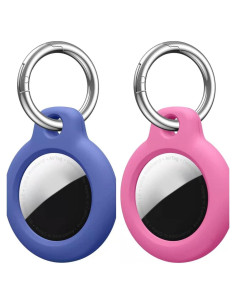 2 Llaveros Funda para AirTag Apple - Rosa y Azul