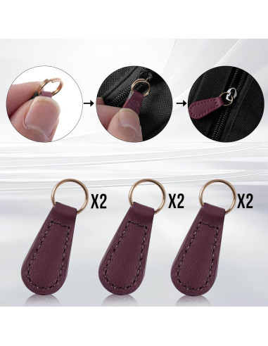 Tiradores de Cremallera Deoward PU Cuero 6 PCS Multiuso