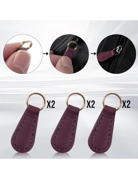 Tiradores de Cremallera Deoward PU Cuero 6 PCS Multiuso