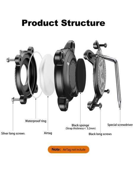 Soporte impermeable para AirTag Sichy rosa para collar de perro