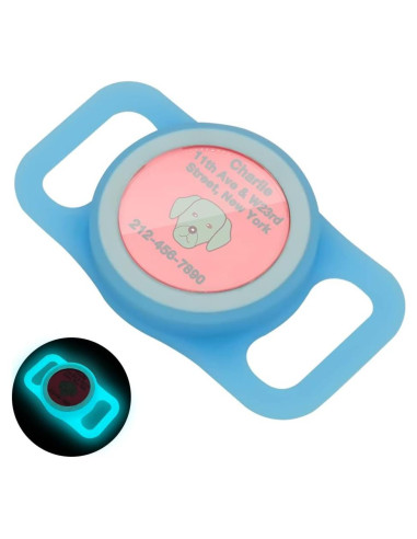 Soporte para AirTag WHALEZON Collar Perro Grande Azul