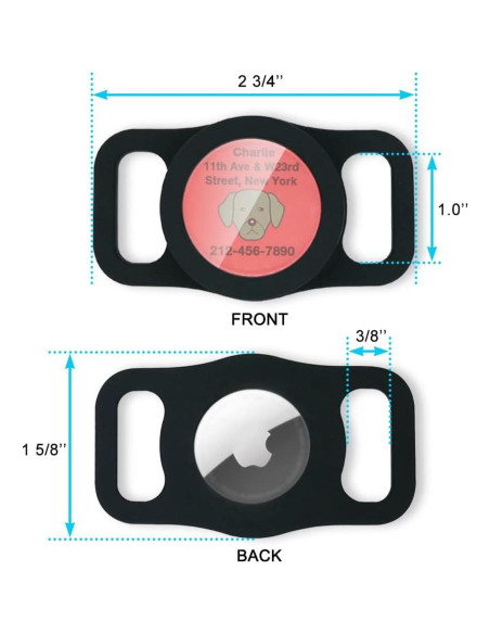 Soporte para AirTag WHALEZON Collar Perro Grande Azul