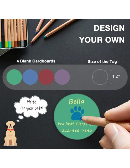 Soporte para AirTag WHALEZON Collar Perro Grande Azul