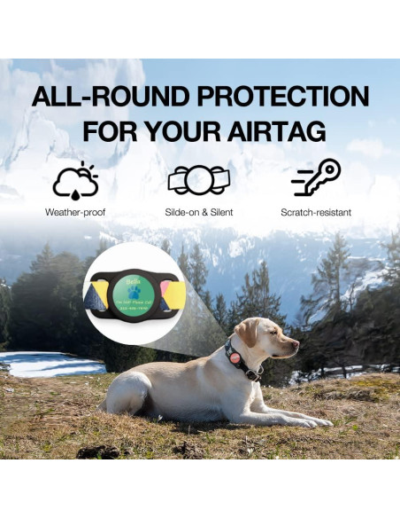 Soporte para AirTag WHALEZON Collar Perro Grande Azul