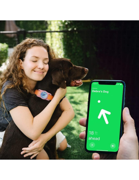 Soporte para AirTag WHALEZON Collar Perro Grande Azul