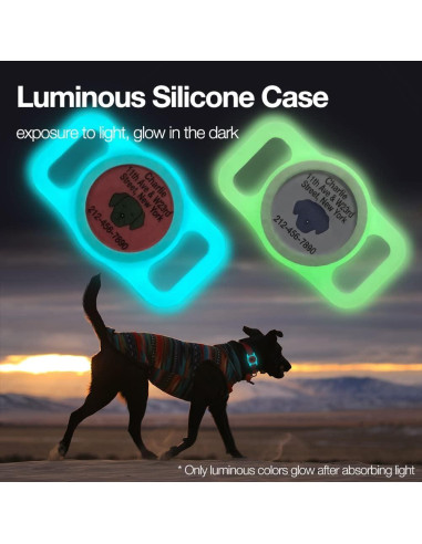 Soporte para AirTag WHALEZON Collar Perro Grande Azul