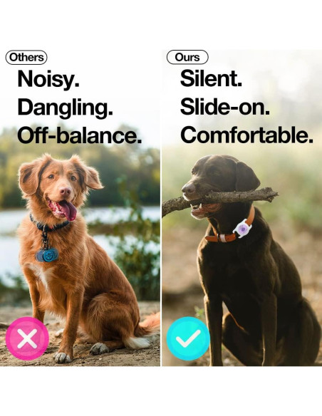 Soporte para AirTag WHALEZON Collar Perro Grande Azul