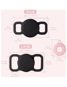 Soporte de Collar para AirTag PuppyDoggy 2 Piezas Negro 2