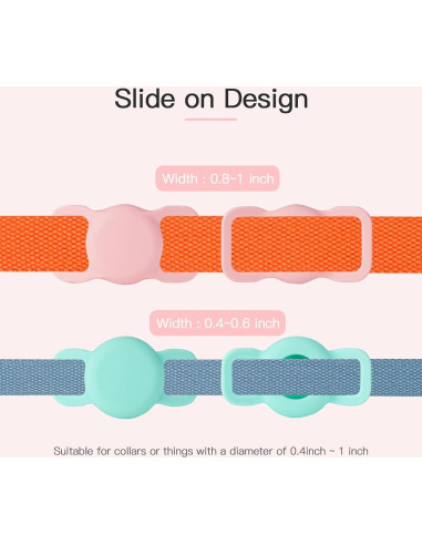 Soporte de Collar para AirTag PuppyDoggy 2 Piezas Negro