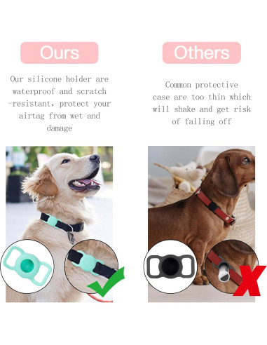 Soporte de Collar para AirTag PuppyDoggy 2 Piezas Negro