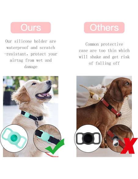 Soporte de Collar para AirTag PuppyDoggy 2 Piezas Negro