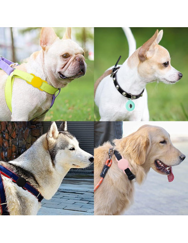 Soporte de Collar para AirTag PuppyDoggy 2 Piezas Negro