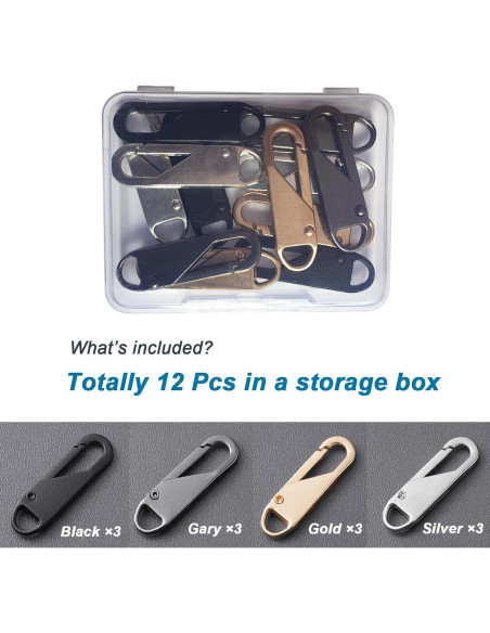 12 Tiradores de Cremallera OYNUO Metal Mejorado 3.56cm 12 Tiradores de Cremallera OYNUO Metal Mejorado 3.56cm