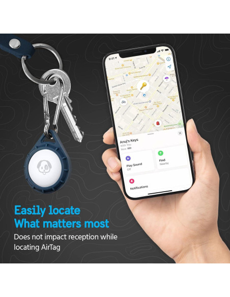 Funda Protectora Pelican para AirTag con Clip Marino