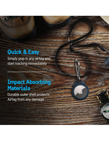 Funda Protectora Pelican para AirTag con Clip Marino