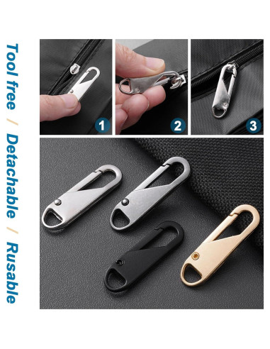 12 Tiradores de Cremallera OYNUO Metal Mejorado 3.56cm