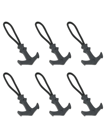 Tiradores de Cremallera Honbay 6PCS Nylon Ancla Negro