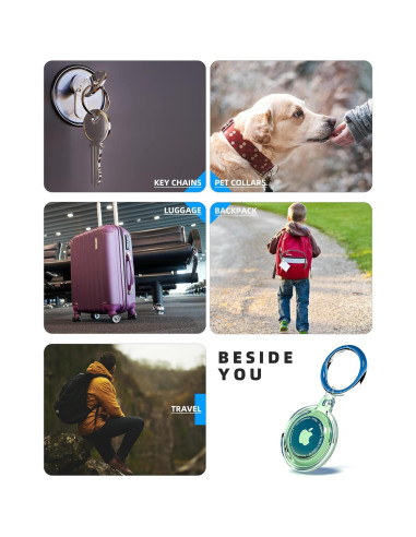 4 Soportes Protectores AirTag Ccigedy Impermeables y Resistentes