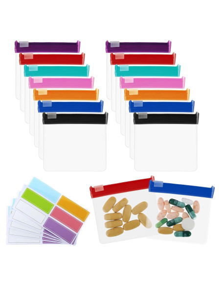 20 Bolsas de Píldoras Reutilizables Dimeho con Etiquetas