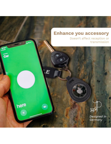 Soporte de Cuero DONBOLSO para Apple AirTag - Llavero Elegante