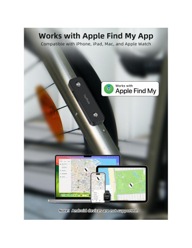 Localizador de Bicicleta TopMade GPS Impermeable Negro