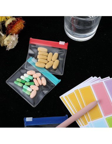 20 Bolsas de Píldoras Reutilizables Dimeho con Etiquetas