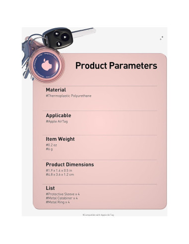 Soporte para AirTag Leverse 4 Pack Impermeable IPX8