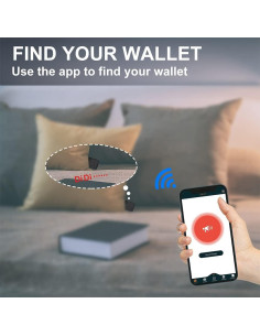 Billetera Bluetooth anti-pérdida cuero Donmia Negro 2