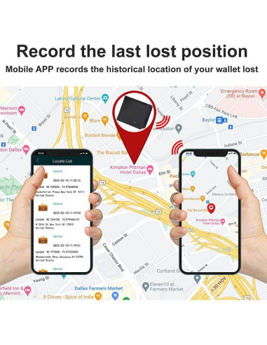 Billetera Bluetooth anti-pérdida cuero Donmia Negro