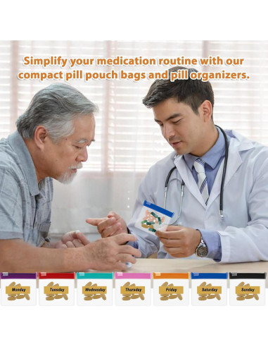 20 Bolsas de Píldoras Reutilizables Dimeho con Etiquetas