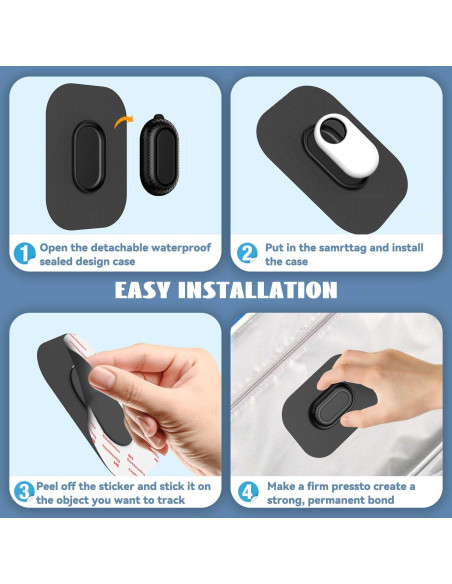 Funda Adhesiva para Galaxy SmartTag2 QINZAC 2 Piezas Negra