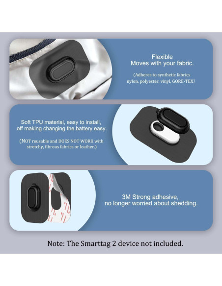 Funda Adhesiva para Galaxy SmartTag2 QINZAC 2 Piezas Negra