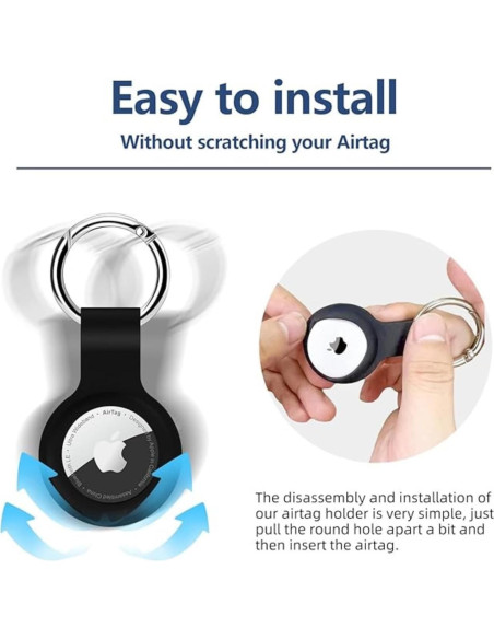 Funda de Silicona para AirTag CHOOLI con Llavero Metal