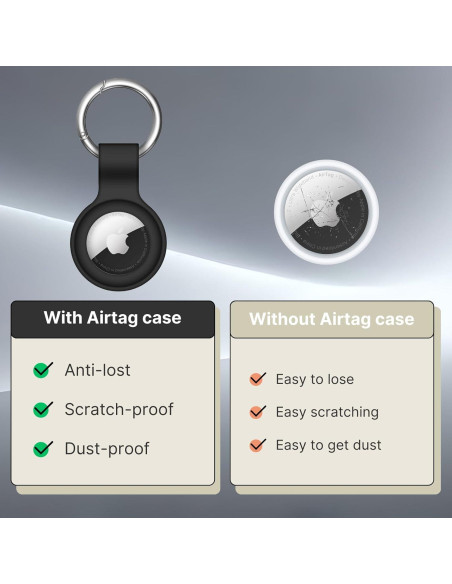 Funda de Silicona para AirTag CHOOLI con Llavero Metal