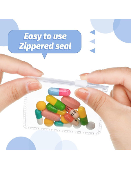 Conjunto de 24 Bolsas Reutilizables Nuanchu 7x7.6cm para Medicamentos