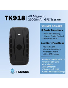 Rastreador GPS TK918 4G Magnético 20000mAh Antirrobo 2