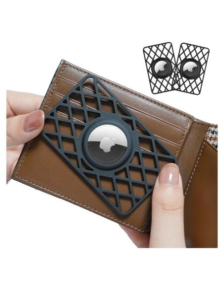 Soporte para AirTag Vnnink 2 Piezas Ultra Delgado Negro