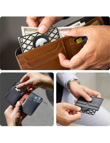 Soporte para AirTag Vnnink 2 Piezas Ultra Delgado Negro