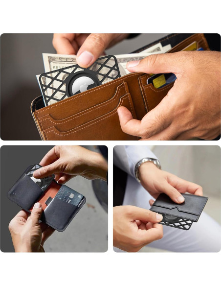 Soporte para AirTag Vnnink 2 Piezas Ultra Delgado Negro