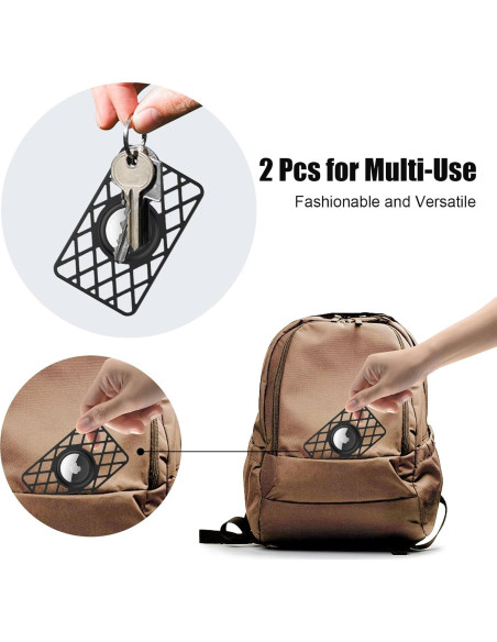 Soporte para AirTag Vnnink 2 Piezas Ultra Delgado Negro