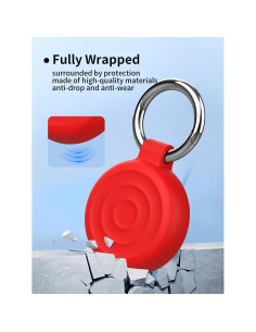 Funda Silicona OUNAIDE Air Tags Rojo 2 Piezas Antigolpes 2