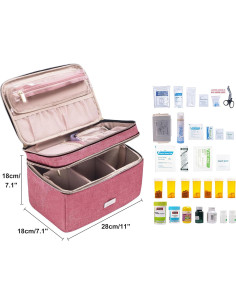 Bolsa de Almacenamiento de Medicamentos Lexeeco Roja 29x20.5 cm 2