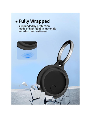 Funda protectora UYRUREL para etiquetas de rastreo - Negra, paquete de 4