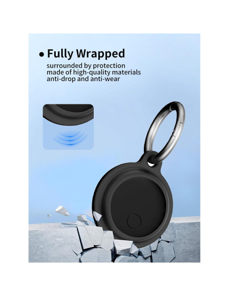 Funda protectora UYRUREL para etiquetas de rastreo - Negra, paquete de 4