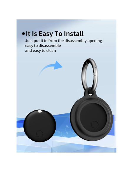 Funda protectora UYRUREL para etiquetas de rastreo - Negra, paquete de 4