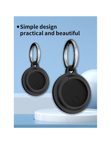 Funda protectora UYRUREL para etiquetas de rastreo - Negra, paquete de 4