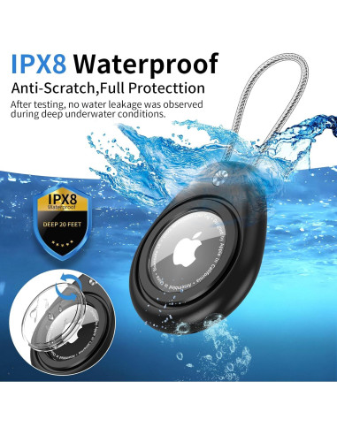 Paquete de 4 fundas de silicona para AirTag IP68