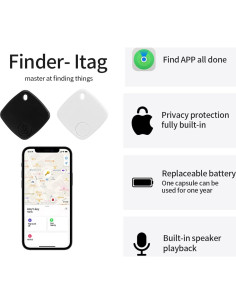 Localizador de Llaves Bluetooth Gaoducash 3Pack Blanco 2