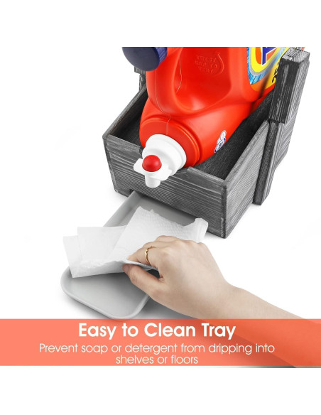 Soporte para Detergente de Lavandería GBtroo Madera Gris