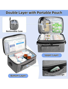 Estuche Organizador de Medicamentos Tesuko Doble Capa 28x18cm 2